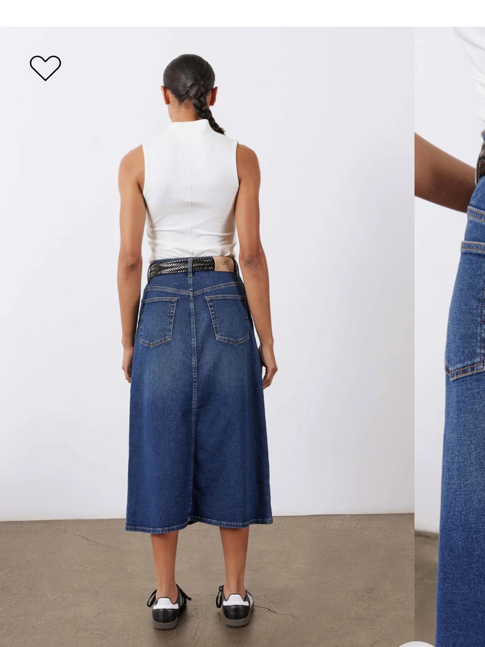 Ruti THE ICONIC DENIM MIDI SKIRT Size 8 - Picture 2 of 10
